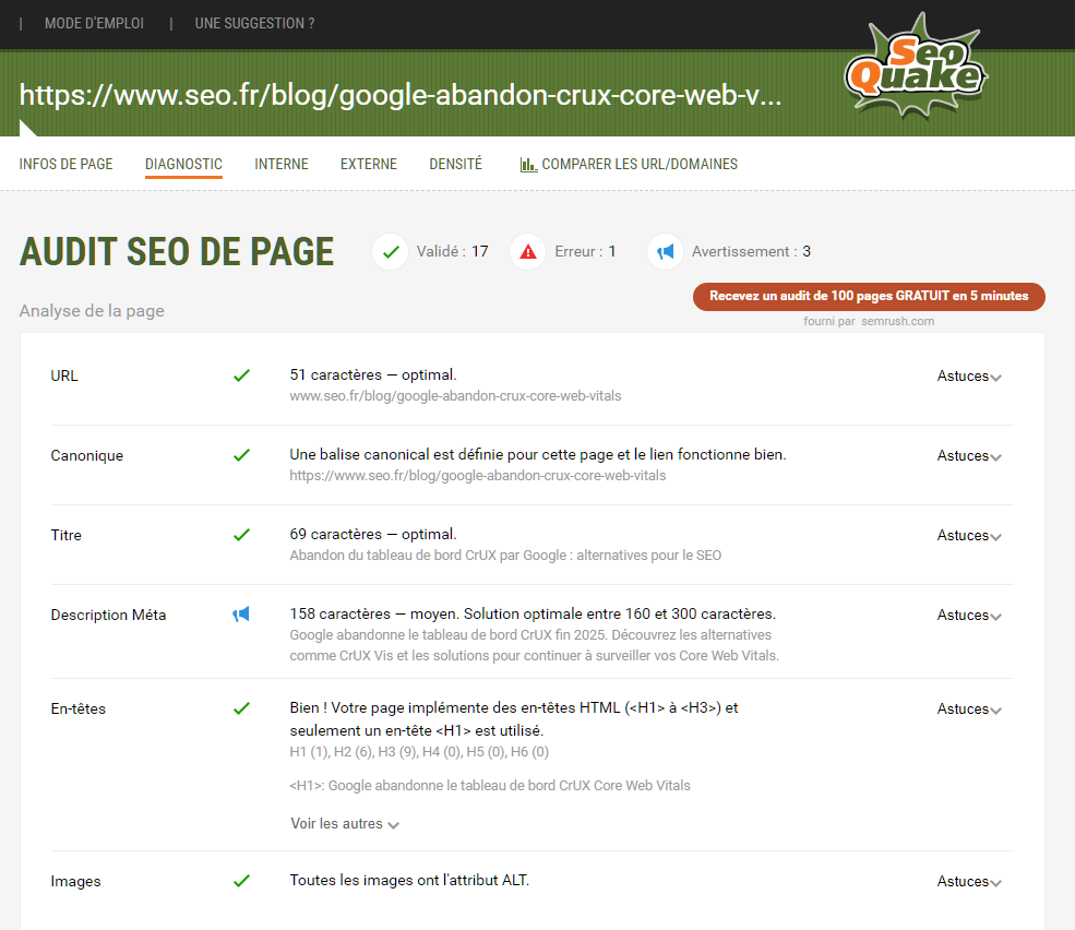 google chrome seo